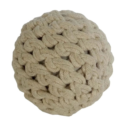 Beige 4" Handmade Decorative Ball Jute Rope Orbs & Vase Filler with Varying Designs (4 Count)